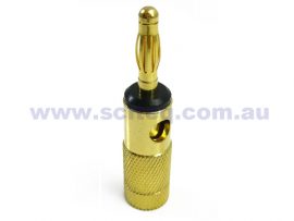 Banana Plug 4mm gold plated Black