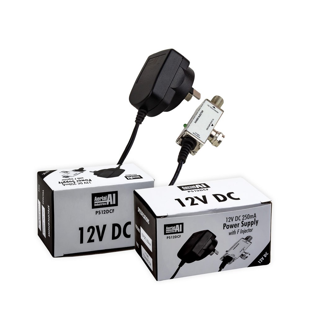 Aerial Industries PS12DCF 12VDC 250mA Power Supply with F Type Injector - Image 2