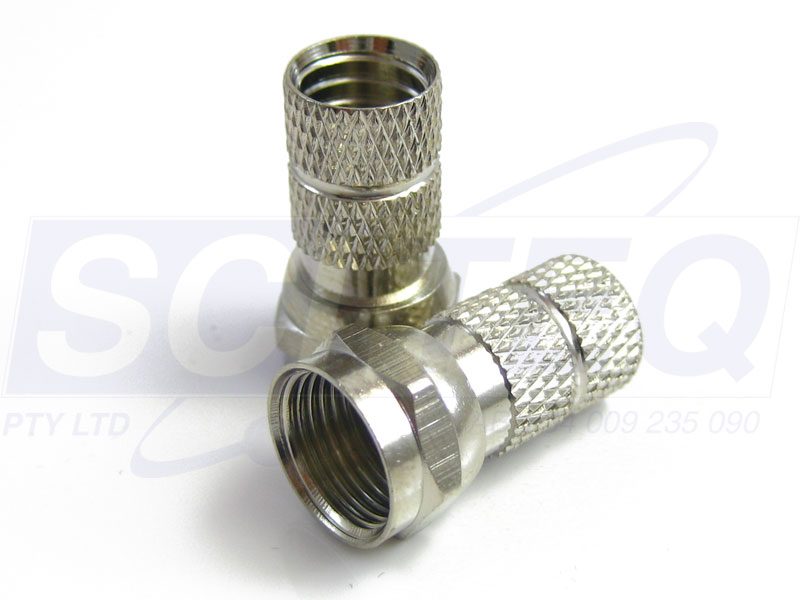 F Type RG6Q Screw On Connector Quad Shield 8mm